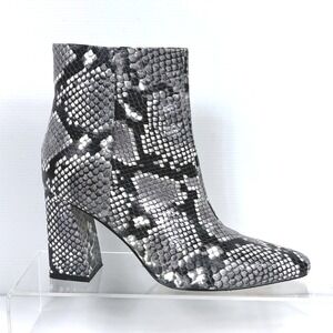 Marc Fisher LTD Size 7.5 Snakeskin‎ Print Ankle Boots Block Heel Booties Yanara